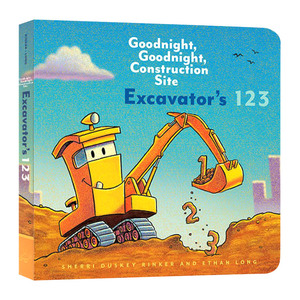 晚安工地上的车 数字 英文原版绘本 Excavator's 123 纸板书 幼儿英语启蒙认知图画书 英文版进口原版书籍