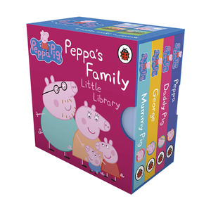 英文原版 Peppa Pig Peppa’s Family Little Library 小猪佩奇的一家 小小图书馆手掌纸板书4册 英文版 进口英语原版书籍