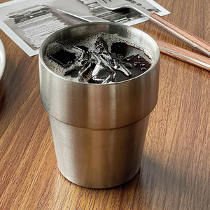 ins工业风304不锈钢水杯子美式复古浓缩咖啡杯户外拿铁杯本不该有