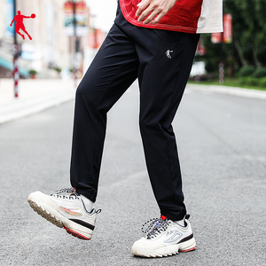 乔丹运动裤男裤2021夏季新款官方旗舰店松紧束脚涤纶薄款休闲长裤