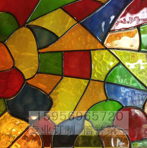 00雪琼花28淘宝彩绘压花立线艺术马赛克彩色吊顶彩晶蒂凡尼教堂玻璃