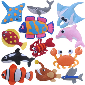 diy手工成品鲸鱼螃蟹海马乌龟海星幼儿认知海洋生物满包邮2人付款7