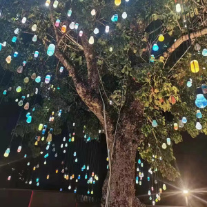 led户外许愿瓶灯七彩琥珀琉璃灯树木亮化挂树网红打卡美陈装饰灯