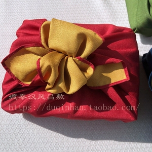 日式和风绿藏青新年礼物礼盒风吕敷双色包裹巾包袱皮包裹布70cm