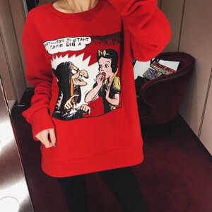 正品代购gucci古奇2019新款卫衣长袖白雪公主套头宽松上衣男女款