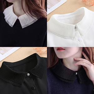 假领子女百搭假领秋冬装饰领子百褶风琴假衣领下仙女搭配毛衣领子