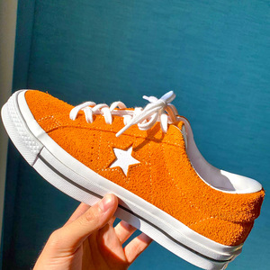 ercovres/尔匡威莱斯one star低帮橘色帆布鞋男翻毛皮经典滑板鞋