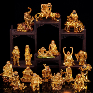 十八罗汉像摆件18罗汉像玻璃钢树脂佛像家居佛堂供奉十八罗汉佛像