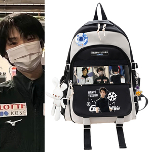 羽生结弦书包大容量儿童背包女休闲日系初中生高中大学生男双肩包
