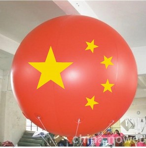 国庆充气五星红旗五角星球空飘大型气球PVC闭气球美陈气模道具