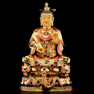 台湾鎏金灵山老母菩萨神像供奉道观女神青海灵山圣母纯铜青霄元君