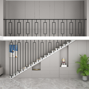 简约铁艺楼梯扶手栏杆侧装网红北欧现代复式室内创意护栏新款家用