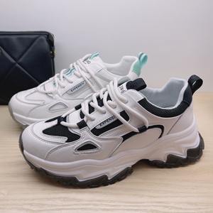 千禧百莉2022春季新款厚底老爹鞋牛筋防滑底真皮透气休闲运动女鞋