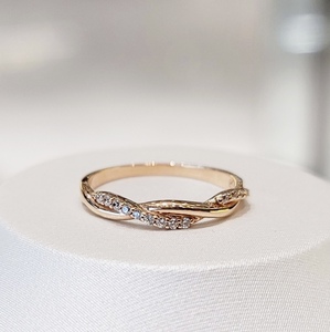 韩国代购▼lloyd 劳埃德 10k金 小众波浪锆石彩金戒指.