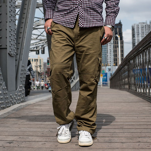春季户外多兜工装裤 直筒宽松男长裤 男青年大码军旅多口袋休闲裤