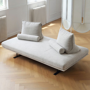 普拉多无扶手沙发棉麻布小户型客厅服装店书房科技布艺北欧无靠背