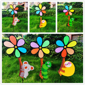 儿童户外卡通风车毛毛虫太阳花幼儿园景区楼盘活动装饰六彩道具