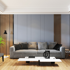 格栅硬包背景墙木饰面自粘现代简约轻奢客厅电视沙发床头墙面软包