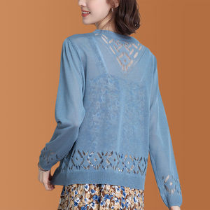 夏季薄款冰丝针织开衫女夏天镂空配裙子披肩外搭短款空调防晒外套