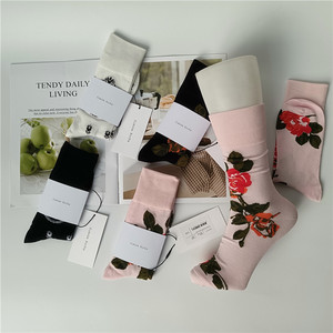 2021新品春夏薄款simonerocha欧美复古小众丝光棉走秀奢华女袜子