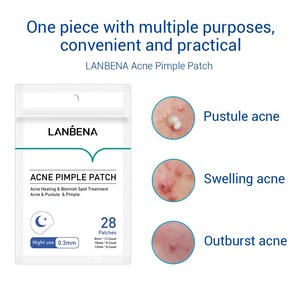 LANBENA蓝蓓娜茶树痘痘贴夜用痘痘贴acne pimple 28 patches