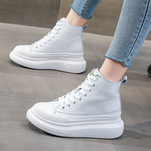 高帮白步鞋女