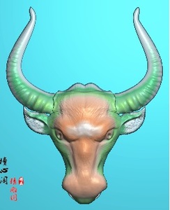 公牛牛头生肖戒指首饰浮雕精雕图jdp灰度图电脑雕刻图3d模型stl
