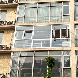 断桥铝落地平开窗封阳台双层中空钢化玻璃平开门封露台