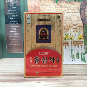 红参茶韩国天参元高丽人参茶保健养生茶天参元红参100包礼盒300g