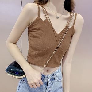 西装内搭打底小吊带背心女新款2022爆款春秋设计感小众修身上衣潮