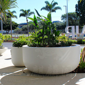 玻璃钢花盆碗状花钵圆形种植池成品花池户外庭院种树大花箱定制