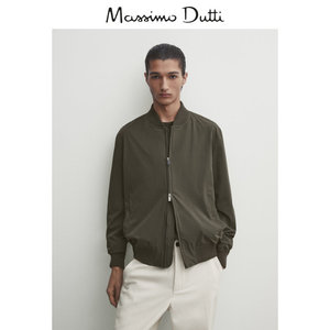 折扣季Massimo Dutti男装2024夏新款美式休闲飞行员夹克棒球服短外套 03417201830