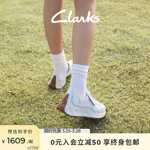 Clarks其乐女鞋躁动系列2024新款春款缓震牛皮德训鞋复古运动跑鞋