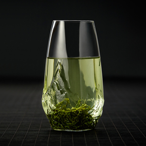 耐热玻璃绿茶杯手工吹制玻璃泡茶杯花茶杯个人专用透明喝茶杯