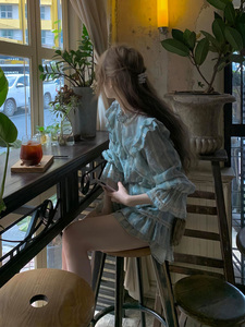 2024春夏新款套装裤裙-镂空蕾丝条纹衬衫重工设计花边立体短裙女