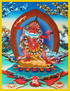 一髻佛母画像 密宗护法图片 佛像画 相纸打印 唐卡 结缘 包邮