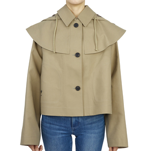 christian dior迪奥 女新款刺绣短款翻领连帽风衣外套227c34a3905