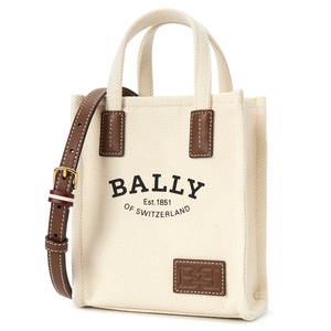 BALLY巴利CRYSTALIA XS ST女经典竖款米色帆布单肩包托特包小方包