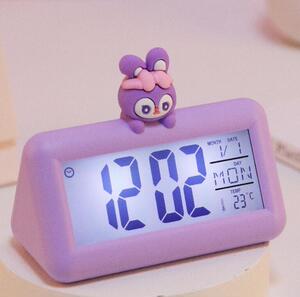 响指xz-110448紫星兔三角造型电子闹钟公仔款闹钟