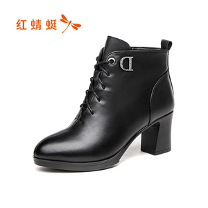 红蜻蜓女式皮鞋冬季