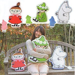 MOOMIN日本原装限量进口姆明史力奇亚美情侣毛绒抱枕可爱靠垫包邮