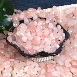 粉美人水晶天然玛瑙石雨花石鱼缸造景石把玩家装装饰盆栽彩色石子