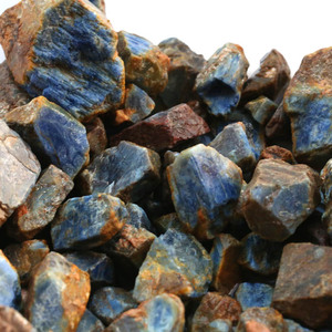 100克天然蓝宝石单晶体原石2050毫米蓝色刚玉单晶体原石标本