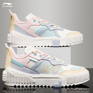 李宁女鞋春秋薄款运动鞋潮2021新款001传奇开始复古经典低帮板鞋