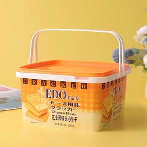 香港品牌EDOpack芝士味/柠檬味风味苏打夹心饼干600g年货礼盒装