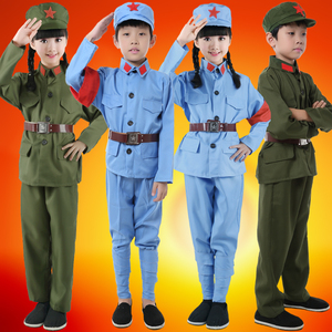 成人男童小八路军演出服红军表演服装红军表演衣服舞蹈军装小孩