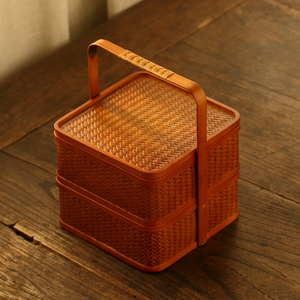 清竹居|日式小食盒提篮多层 糖果篮子水果盒旅行中式茶具收纳盒