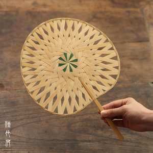 竹编扇子 手工艺古风团扇蒲扇竹扇纳凉扇中国风民俗工艺扇