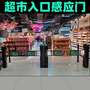 超市入口感应门单向自动摆闸手动进出口器红外雷达电动闸机禁行器