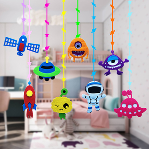 幼儿园教室星空主题环创材料毛毡宇航员星球挂件走廊顶部装饰吊饰